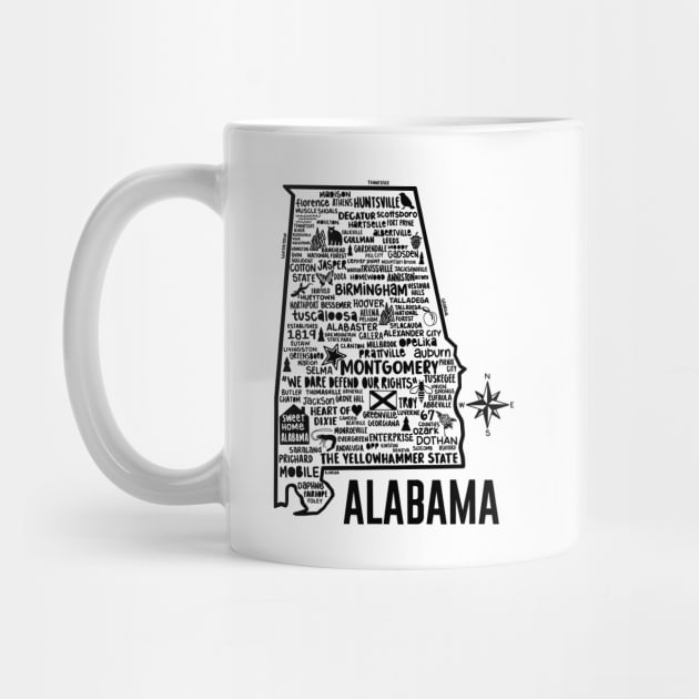 Alabama Map by fiberandgloss